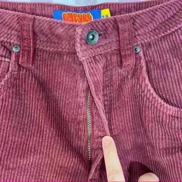EMPYRE Relax Baggy Corduroy Pants 28 Burgundy Red Skateboard Y2K Inspire Hippie - Picture 5 of 11